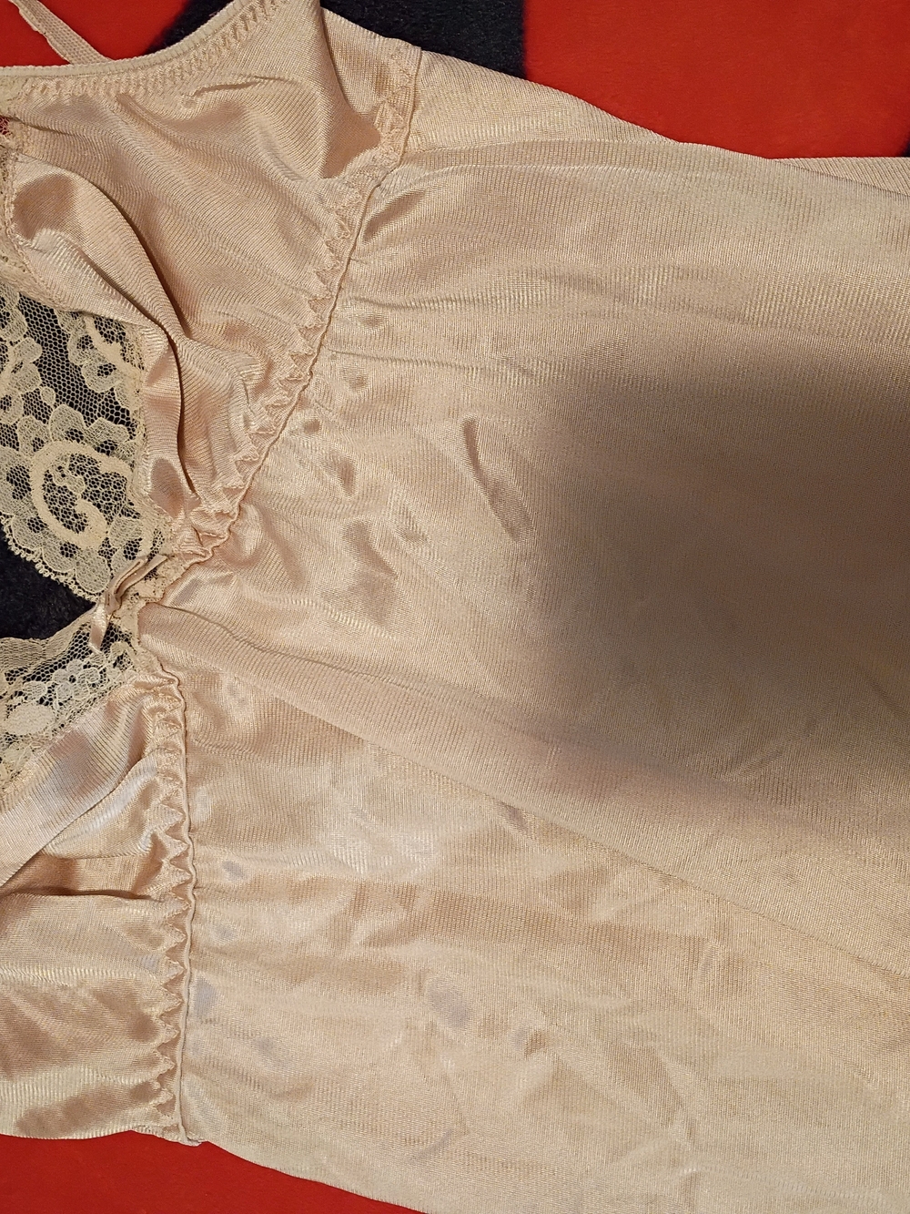 Lace-Trim Slip in Light Beige Dress - Picture 2 of 7